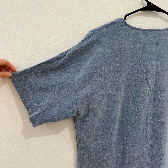 NWT Storm & Marie Silk Miguel Shift Dress Moonlight Blue V Neckline Size Large - Picture 9 of 13